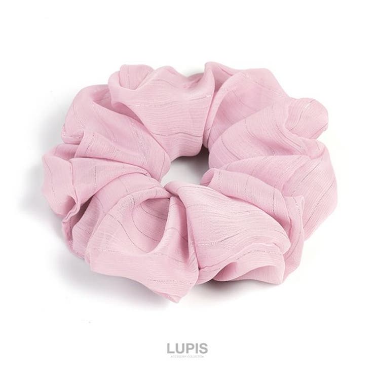 ピンク | メタルラインシフォンシュシュ 【プチプラ ヘアゴム | LUPIS