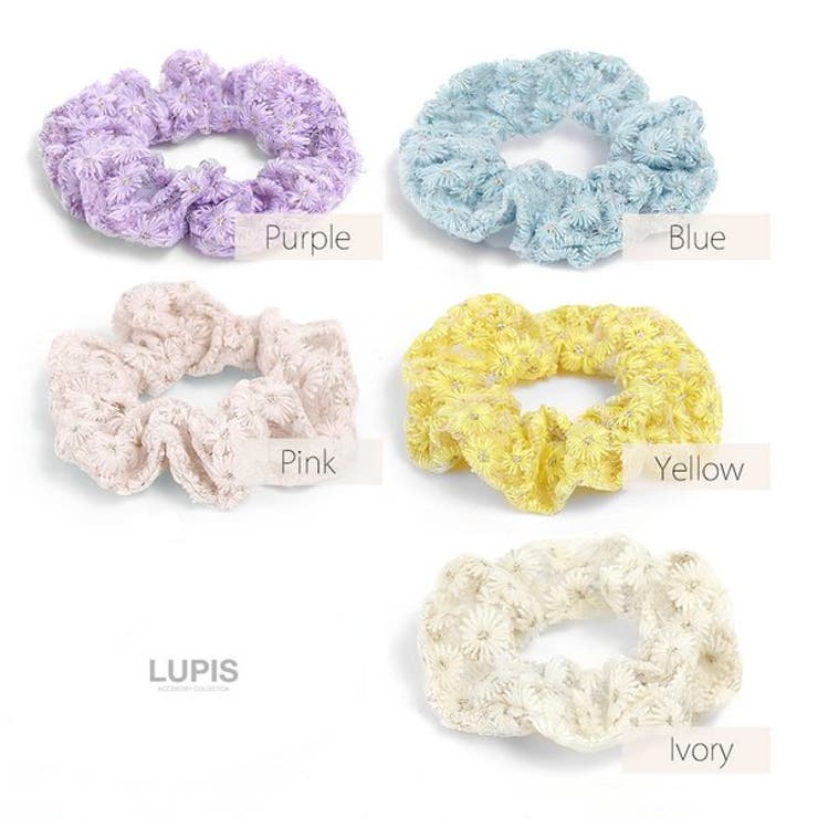 刺繍フラワーシュシュ  | LUPIS | 詳細画像2 