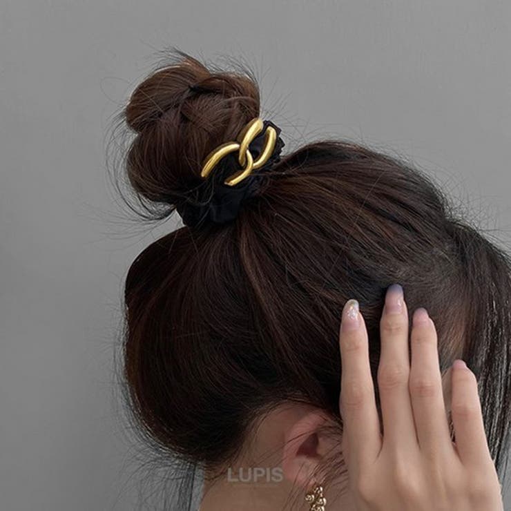 アンティーク調メタルチェーンシュシュ【ヘアアクセサリー