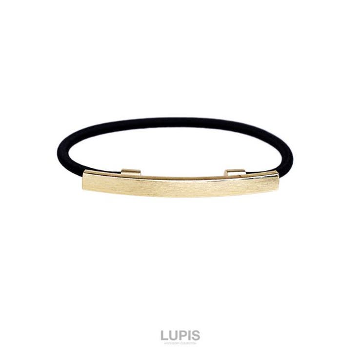 ゴールド | メタルスクエアカーブバーヘアゴム | LUPIS