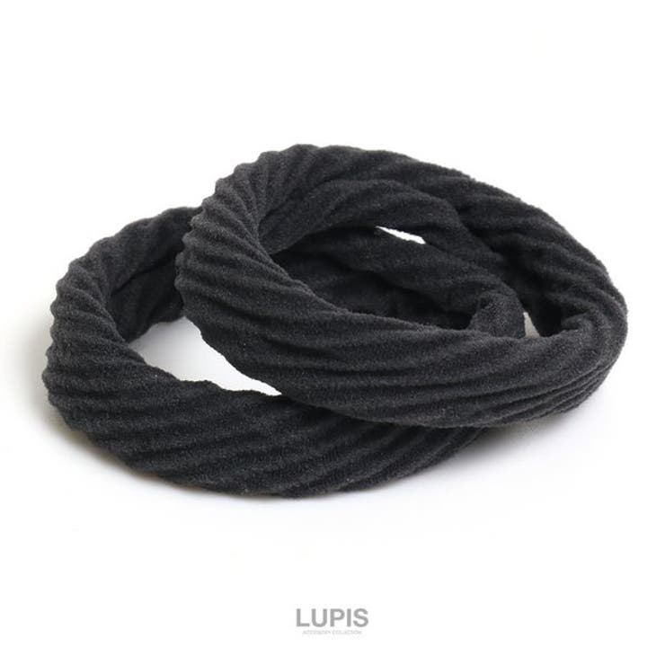 ブラック | 【2本セット】リブジャージヘアゴム | LUPIS