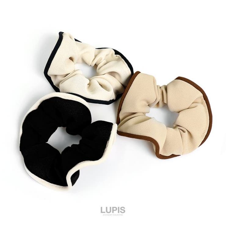 バイカラーパイピングシュシュ【ヘアアクセサリー シュシュ バイカラー | LUPIS | 詳細画像4 