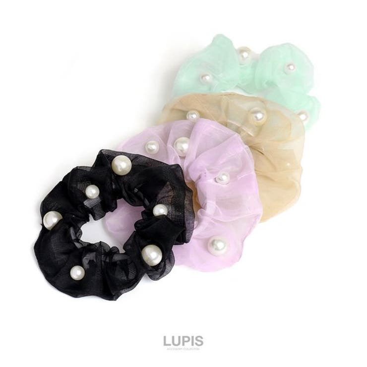 パール×オーガンジーシュシュ 【ヘアアクセサリー シュシュ | LUPIS | 詳細画像4 