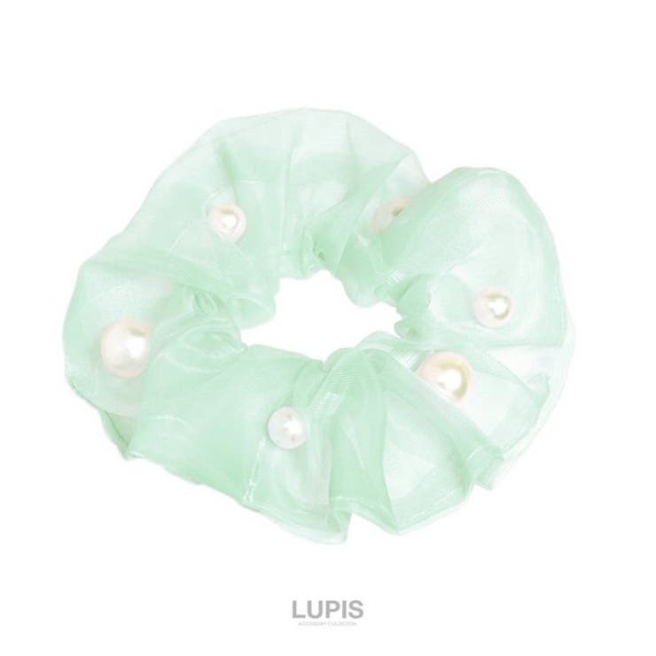 グリーン | パール×オーガンジーシュシュ 【ヘアアクセサリー シュシュ | LUPIS