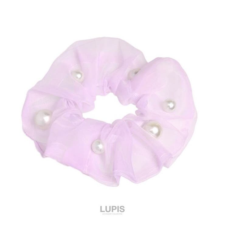 パープル | パール×オーガンジーシュシュ 【ヘアアクセサリー シュシュ | LUPIS