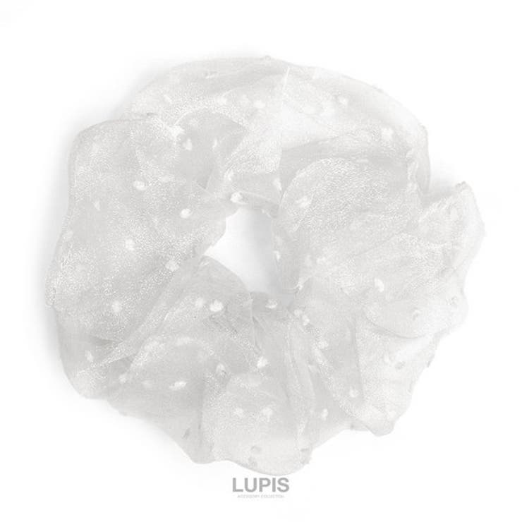 グレー | ドットオーガンジーボリュームシュシュ | LUPIS