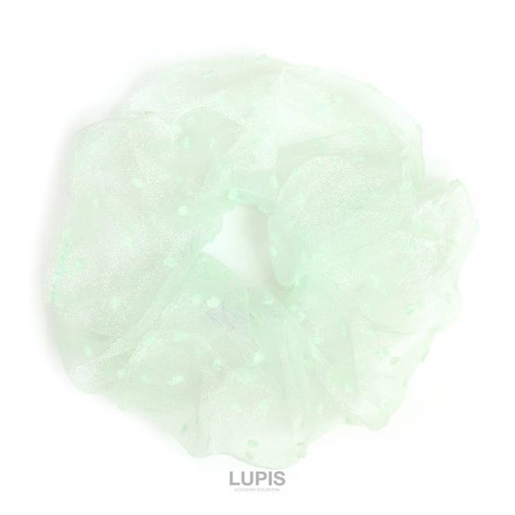 グリーン | ドットオーガンジーボリュームシュシュ | LUPIS