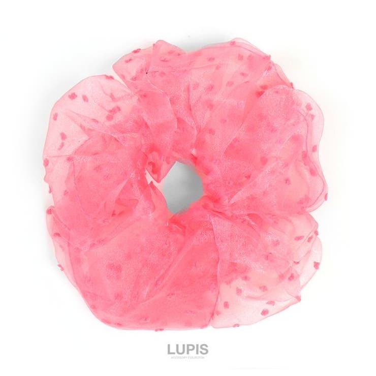 ピンク | ドットオーガンジーボリュームシュシュ | LUPIS