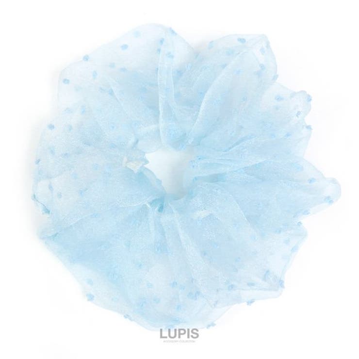 ブルー | ドットオーガンジーボリュームシュシュ | LUPIS