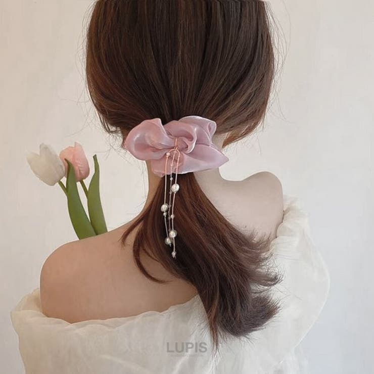 パールチェーン付きシュシュ【ヘアアクセサリー】 | LUPIS | 詳細画像8 