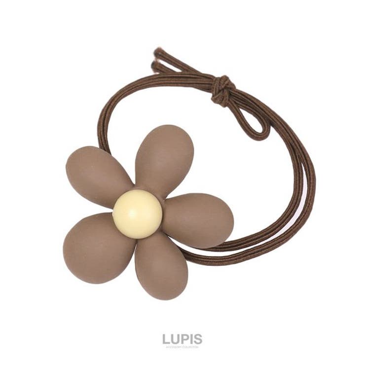 ブラウン | ぷっくりフラワーヘアゴム【へアクセサリー】 | LUPIS