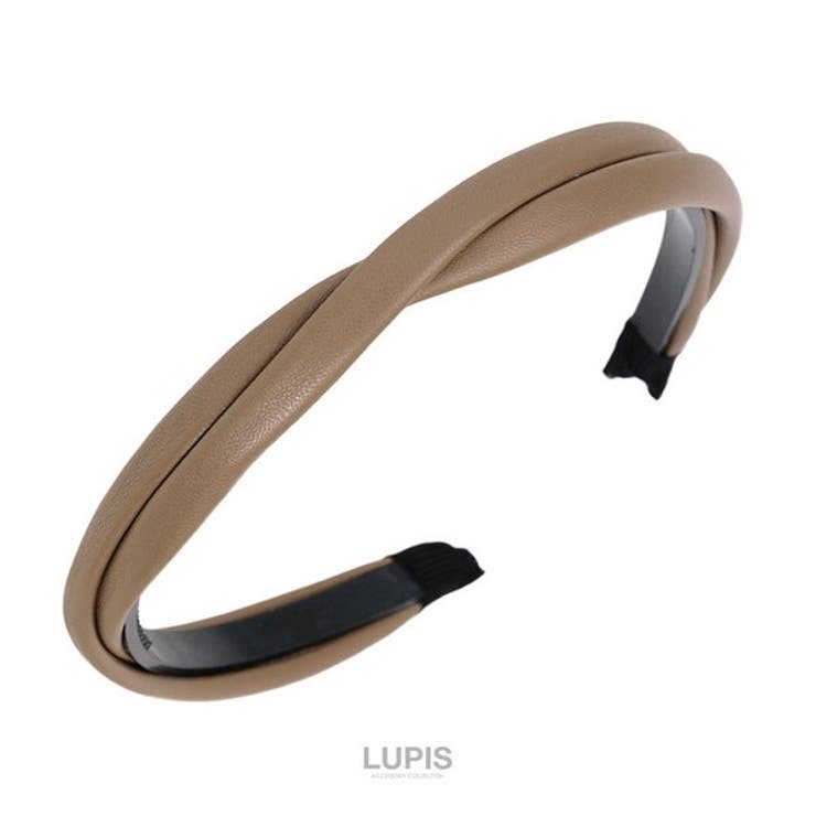ブラウン | ツイストレザーカチューシャ【細め ヘアアクセサリー】 | LUPIS