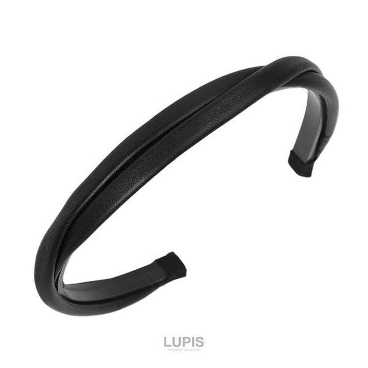 ブラック | ツイストレザーカチューシャ【細め ヘアアクセサリー】 | LUPIS