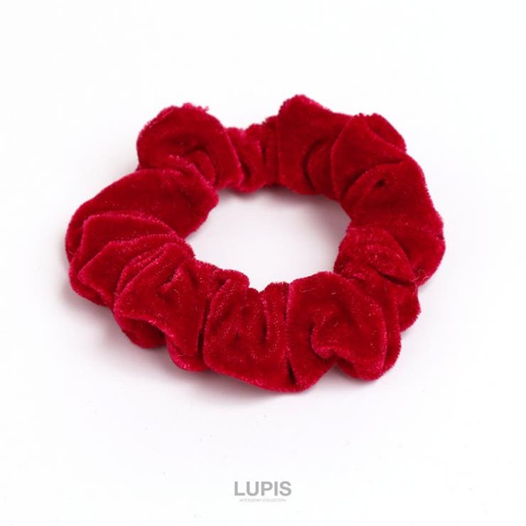 レッド | ベロア調シュシュヘアゴム | LUPIS