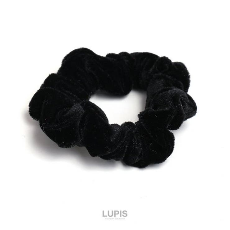 ブラック | ベロア調シュシュヘアゴム | LUPIS