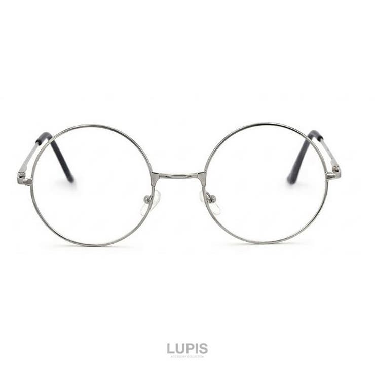 シルバー | メタルフレーム丸メガネ【伊達メガネ メガネ レディース | LUPIS