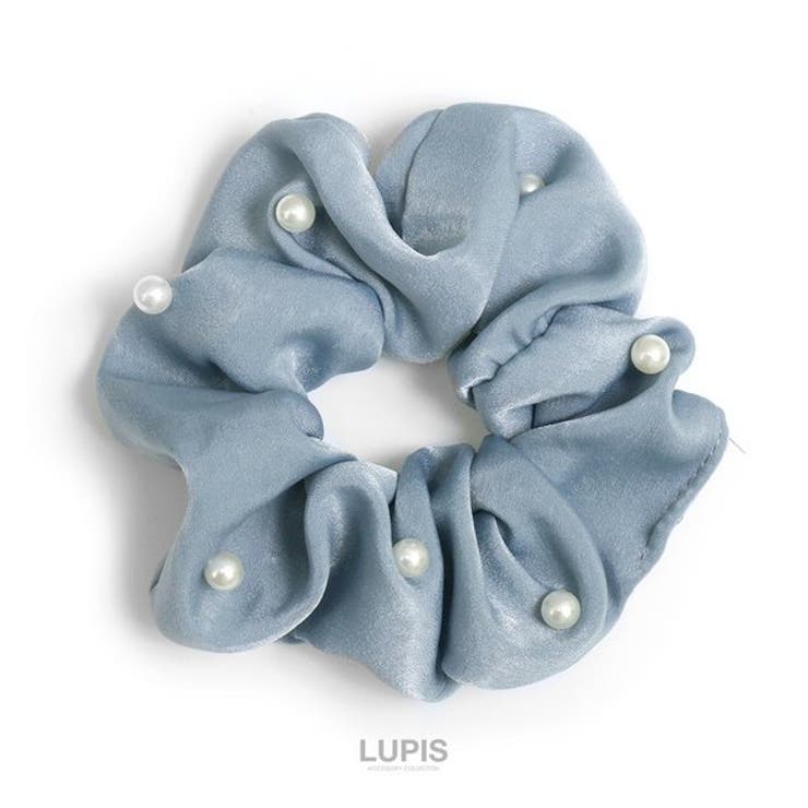 ブルー | くすみカラードットパールシュシュ | LUPIS