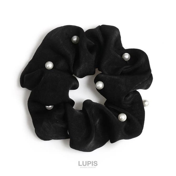 ブラック | くすみカラードットパールシュシュ | LUPIS