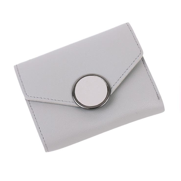 グレー | メタルリング3つ折りカードウォレット | LUPIS