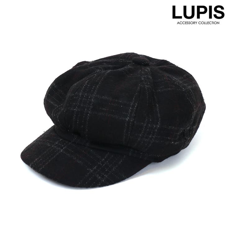 ブラック | チェック柄キャスケット | LUPIS