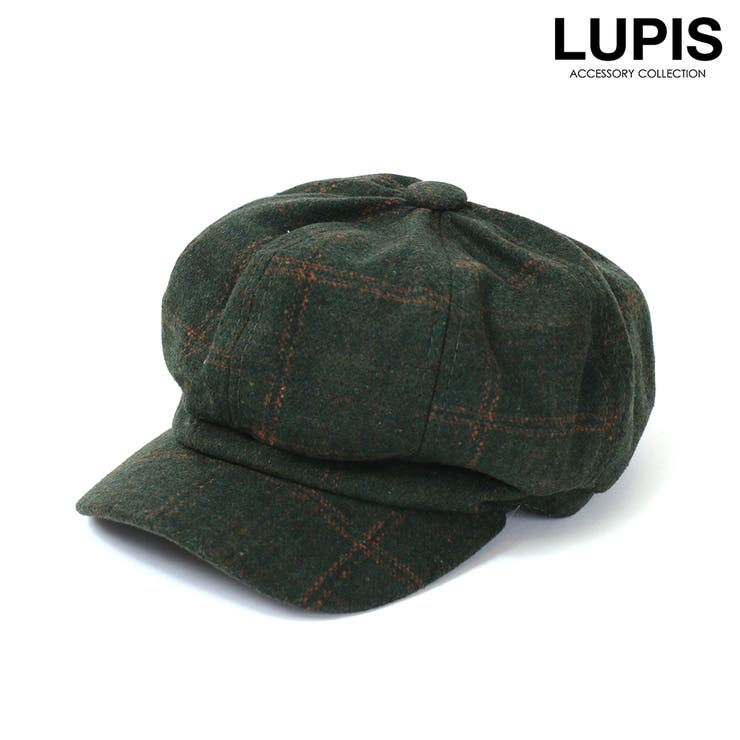 モスグリーン | チェック柄キャスケット | LUPIS