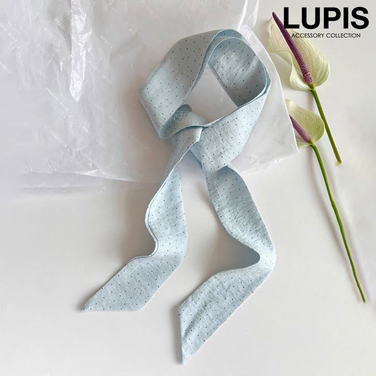ブルー | ドット柄スカーフ | LUPIS