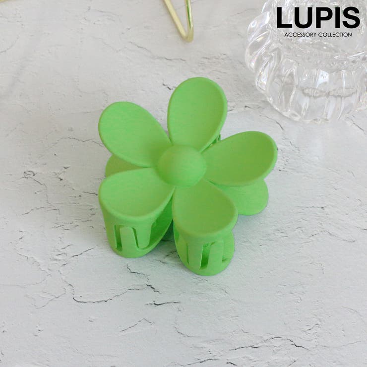 グリーン | フラワーバンスクリップ【大ぶり ヘアアクセサリー】 | LUPIS