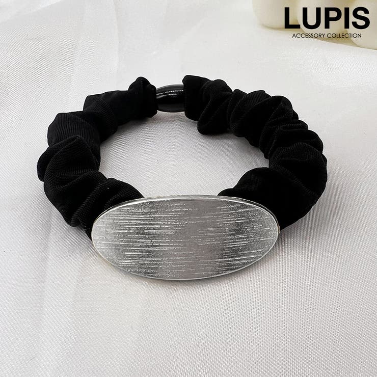 シルバー | オーバルメタルプレートヘアゴム | LUPIS