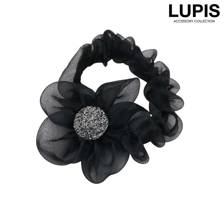 ブラック | オーガンジーフラワーシュシュ | LUPIS