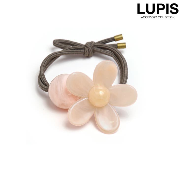 ピンク | マーブルフラワーヘアゴム | LUPIS