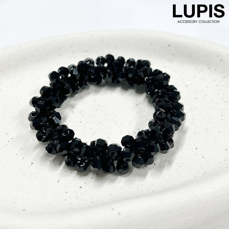 ブラック | ビジューヘアゴム | LUPIS