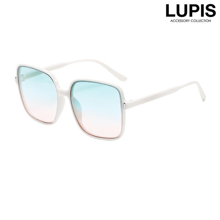 ホワイト | ラウンドスクエアサングラス【大きめ】 | LUPIS