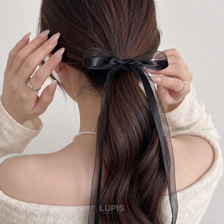 オーガンジー×サテンリボンヘアゴム[品番：LPSA0003259]｜LUPIS