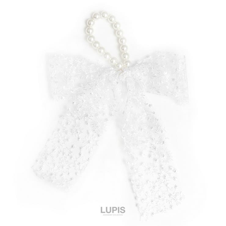 刺繍レースリボンパールヘアゴム | LUPIS | 詳細画像3 