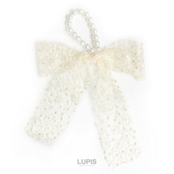 刺繍レースリボンパールヘアゴム | LUPIS | 詳細画像4 