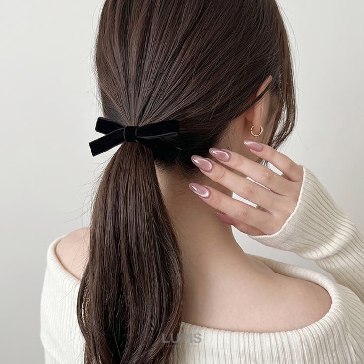 ≪1個入り≫ベロアリボンヘアゴム | LUPIS | 詳細画像2 