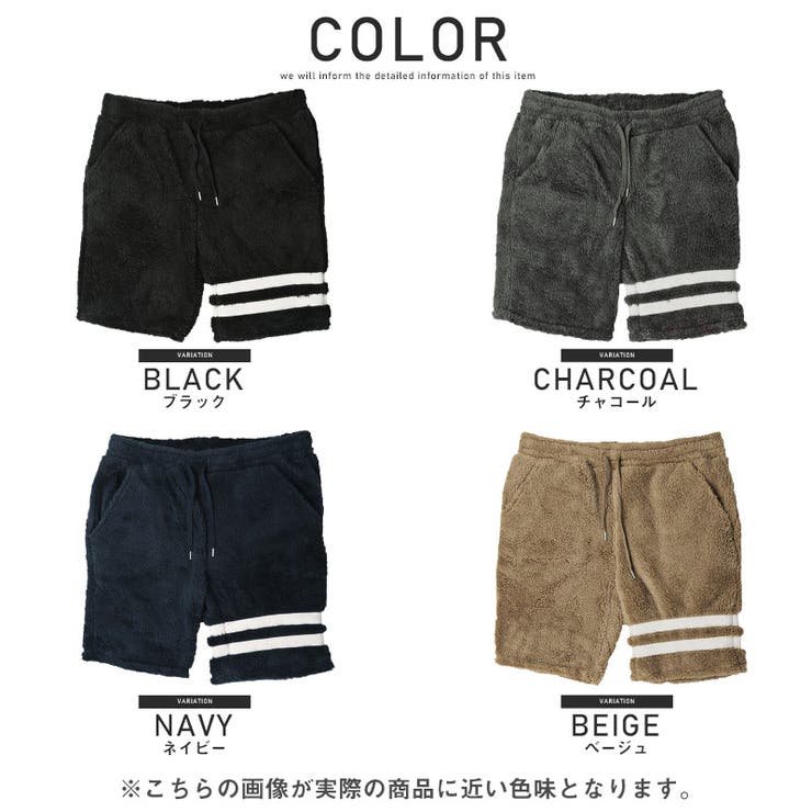 NATAL DESIGN メンズ ボア ハーフパンツ ブラック NATAL DESIGN メンズ ボア ハーフパンツ ブラック