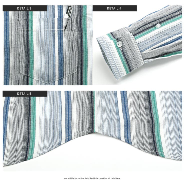 長袖シャツ メンズ シアサッカー | LUXSTYLE | 詳細画像8