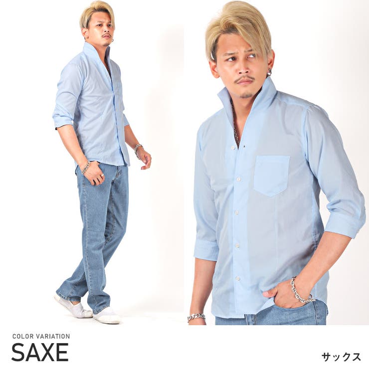 イタリアンカラー シャツ メンズ[品番：LU000010852]｜LUXSTYLE