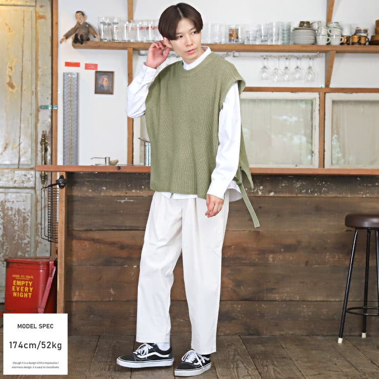 【Men'sFUDGE掲載】キャバン ニットベスト カーキ Mサイズ Men´sFUDGE掲載】キャバン ニットベスト カーキ Mサイズ
