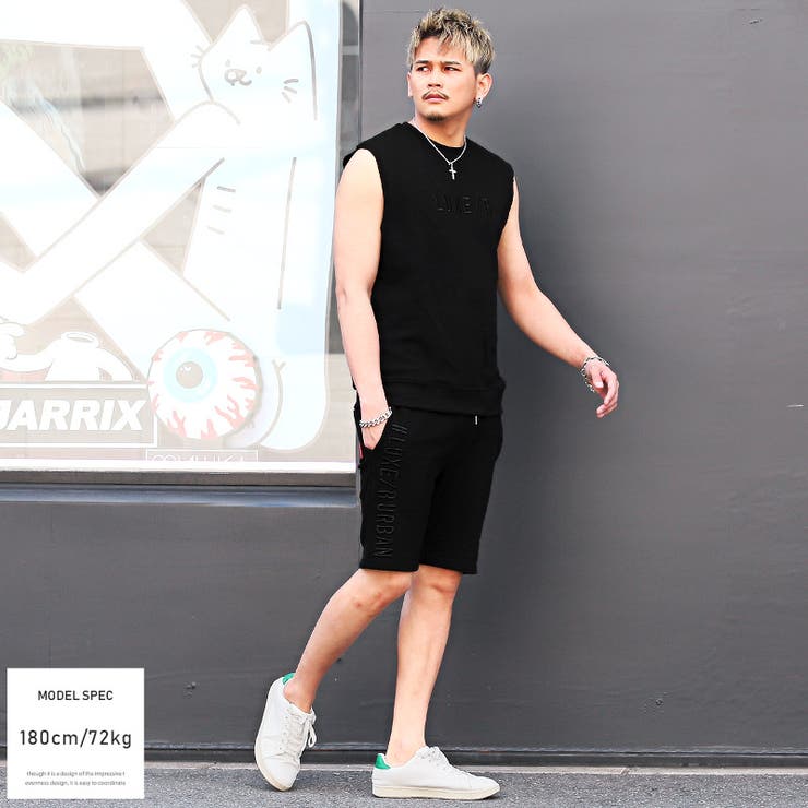 完売品⭐️新品タグ付き❤️Ｍ　ANEW メンズ ショートパンツ ブラックセットアップ Tシャツ ショートパンツ セットアップ[品番：XV000015116