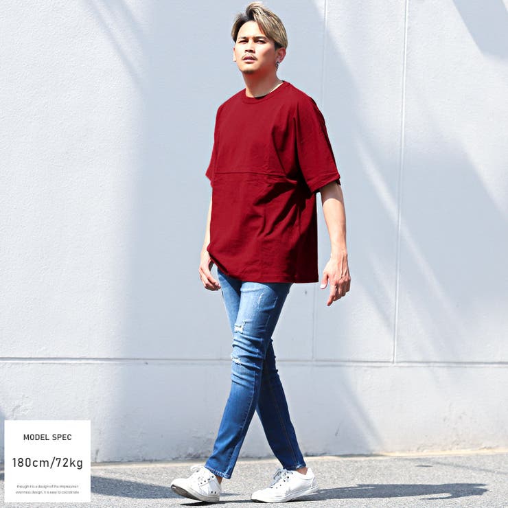 Tシャツメンズ半袖5分袖ビッグシルエットドルマンスリーブ無地メンズTシャツ無地TシャツカットソークルーネックドロップショルダーUSAコットンゆったり大きめシンプルストリートaa-1521