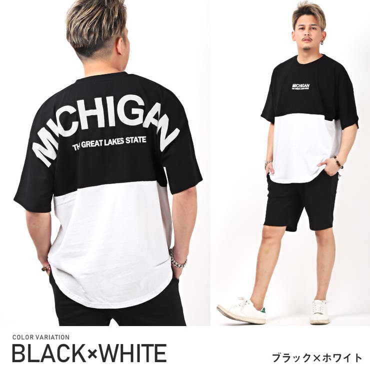 ブラック×ホワイト | Tシャツ メンズ 半袖 | LUXSTYLE