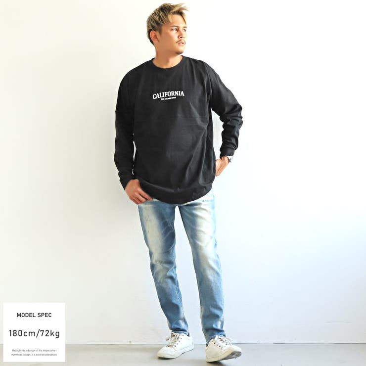 ロンTメンズ長袖TシャツビッグシルエットバックロゴプリントメンズロンTカットソートップス長袖ドロップショルダーロゴ発泡プリントルーズゆったりアメカジカジュアルストリートaa-1814