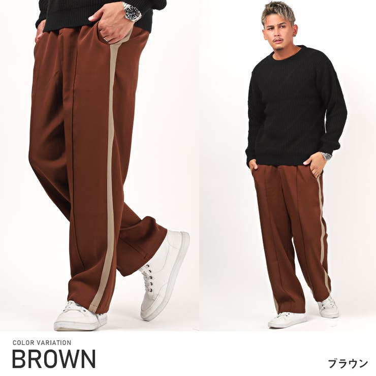 【関税込み】doublet ブラウン ラインストーン ラウンジパンツ chuclla パンツ 2タック サイドポケット ワイドパンツ je-101
