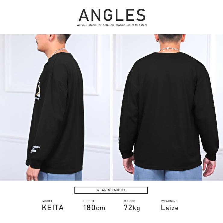 ロンTメンズ長袖Tシャツビッグシルエットガールズプリントイラストロゴ刺繍メンズロンTカットソー長袖トップスドロップショルダークルーネックホワイトブラックストリート韓国aa-1884