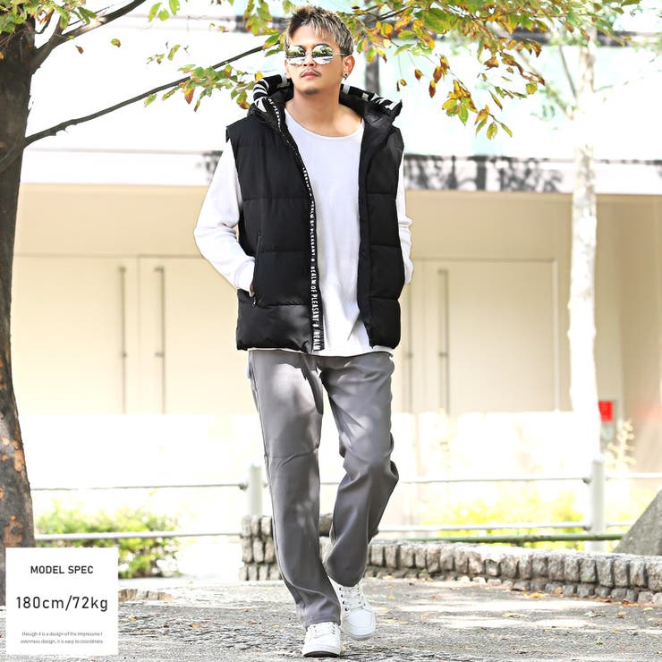 中綿ベスト メンズ ロゴ[品番：LU000012167]｜LUXSTYLE（ラグ