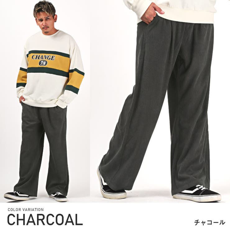 kapital タペストリーコーデュロイ　ワイドパンツ　黒 ラグスタイル LUXSTYLE 細コーデュロイワイドパンツ/ワイド