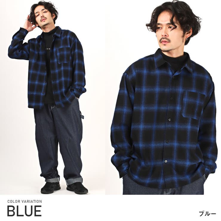 長袖シャツ メンズ チェックシャツ[品番:LU000012399 長袖シャツ メンズ チェックシャツ[品番:LU000012399