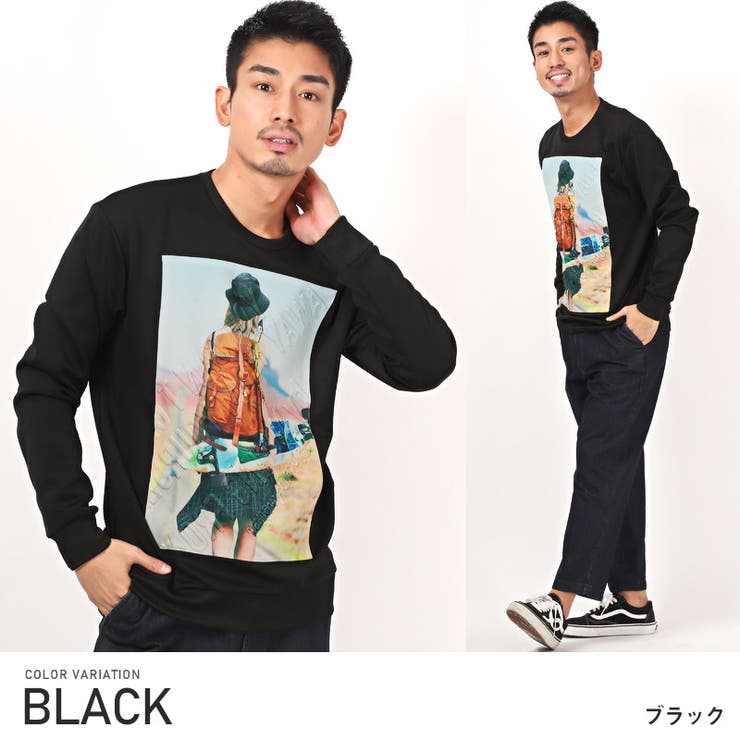 ブラック | トレーナー メンズ ガールフォト | LUXSTYLE